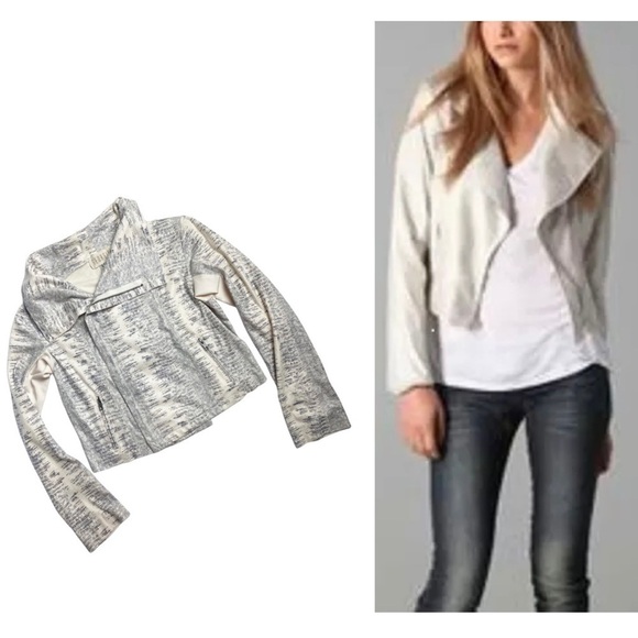 Intermix Georgie Jacket in faux Python Moto biker crop - Picture 1 of 9